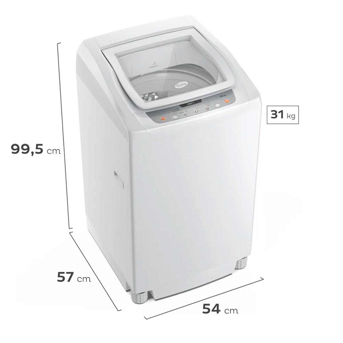 Lavarropas Automático Gafa Digi Fit 6,5KG 760 RPM Carga Superiro Blanco